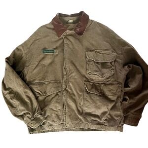 Vintage Field & Stream‎ Mens Barn Chore Coat XL Olive Brown Canvas Workwear Gorp